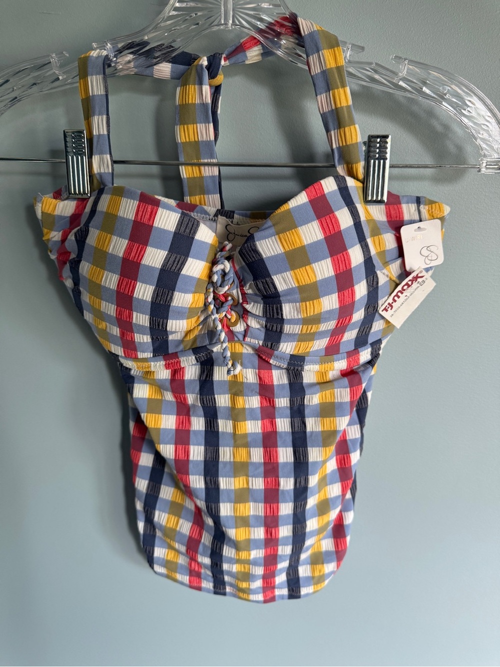 Jessica Simpson Women’s Plaid One-Piece Swimsuit